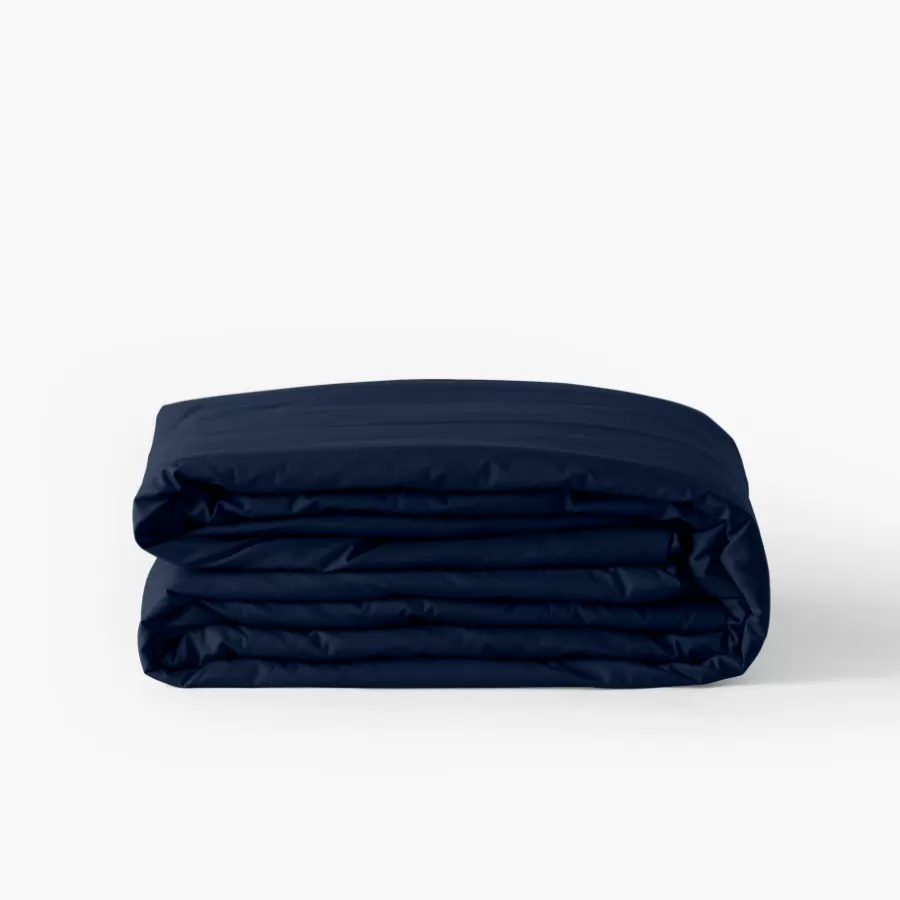 Carré Blanc Housses De Couette | Housse de couette percale de coton Neo marine