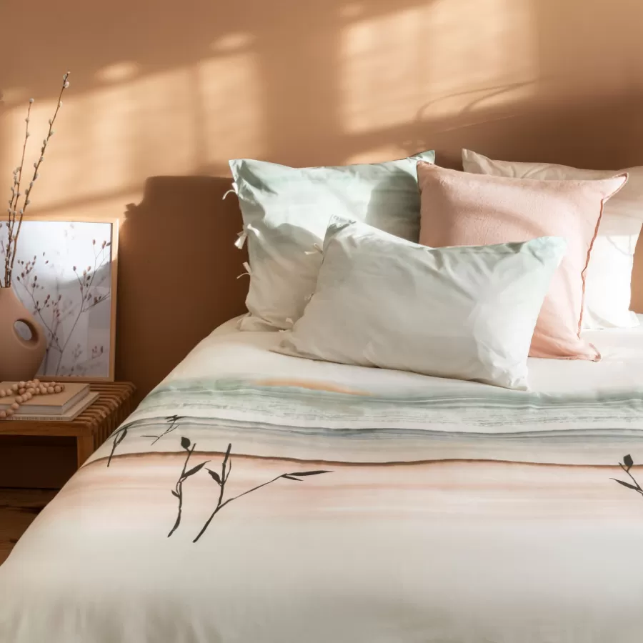 Carré Blanc Housses De Couette | Housse de couette percale de coton Vibration