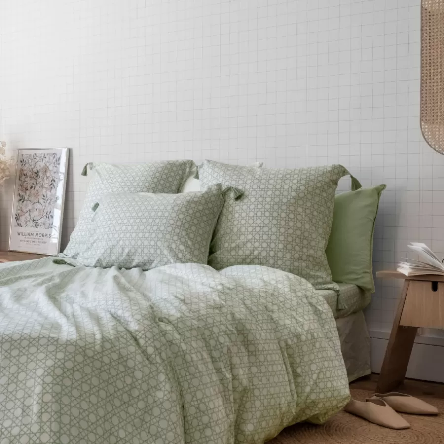 Carré Blanc Housses De Couette | Housse de couette réversible coton et lin Aloevera végétal