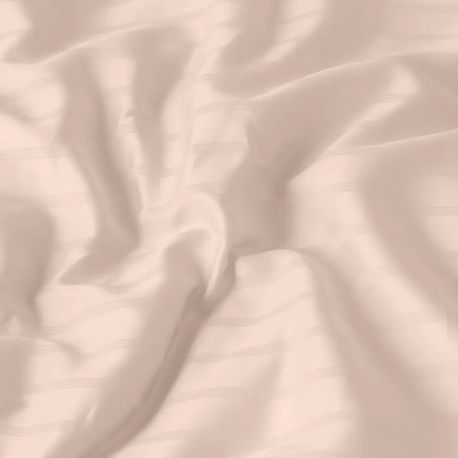 Carré Blanc Housses De Couette | Housse de couette satin de coton jacquard pois et rayures Prestige nacre