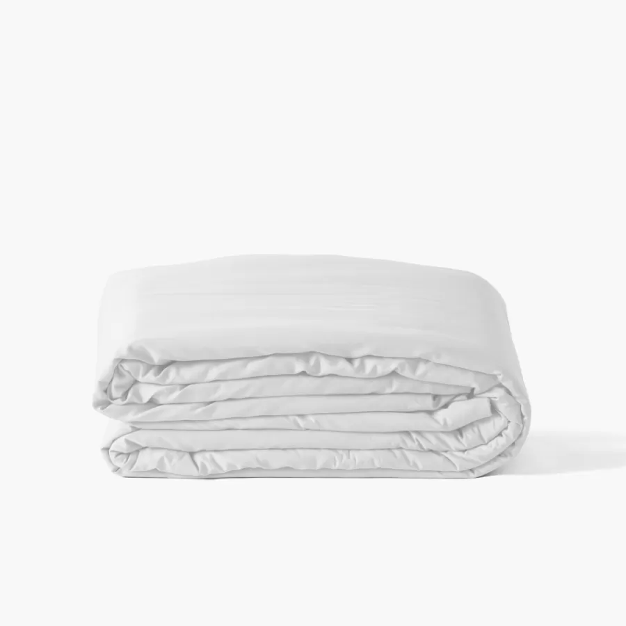 Carré Blanc Housses De Couette | Housse de couette satin de coton lavé bio Quartz blanc
