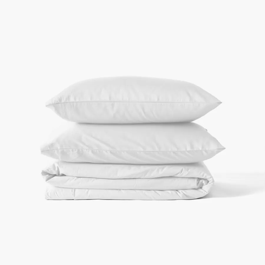 Carré Blanc Housses De Couette | Housse de couette satin de coton lavé bio Quartz blanc