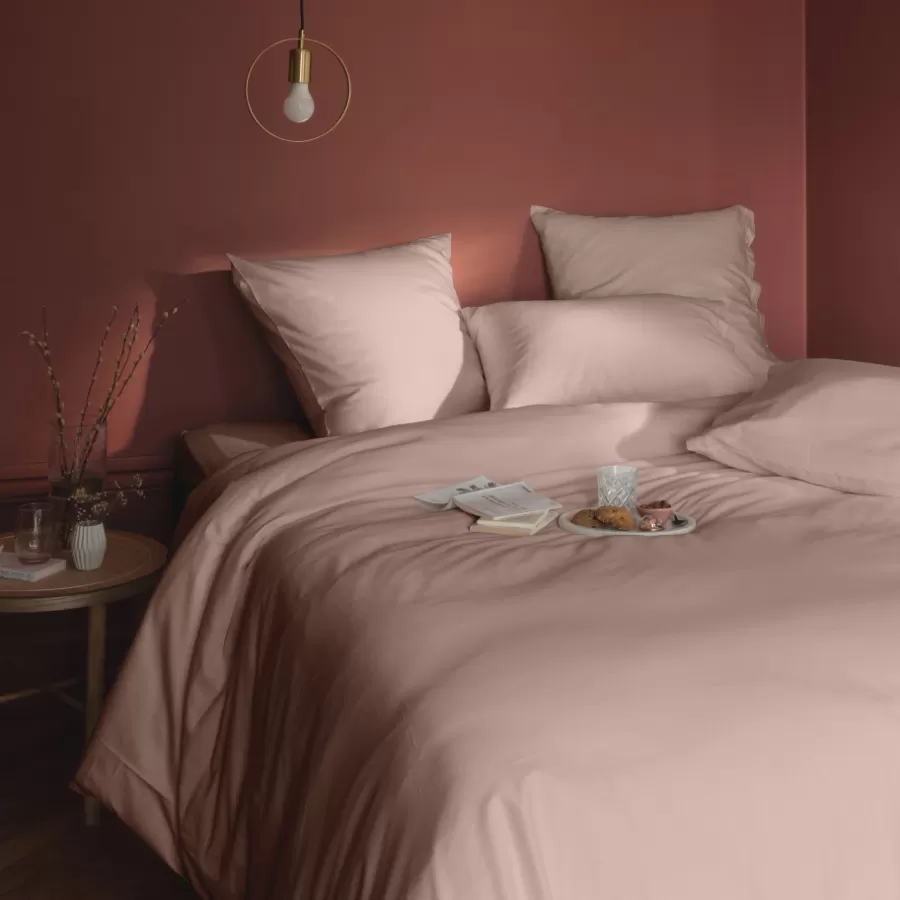 Carré Blanc Housses De Couette | Housse de couette satin de coton lavé bio Quartz blush