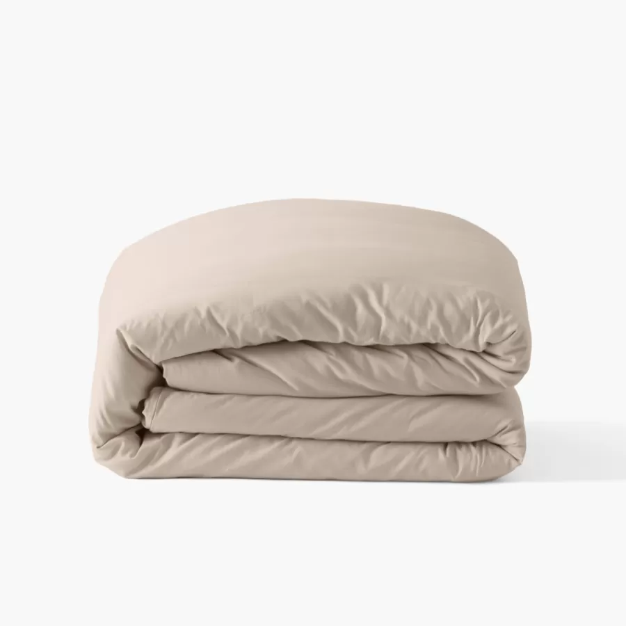 Carré Blanc Coffrets Cadeaux | Housses De Couette | Housse de couette satin de coton lavé bio Quartz dune