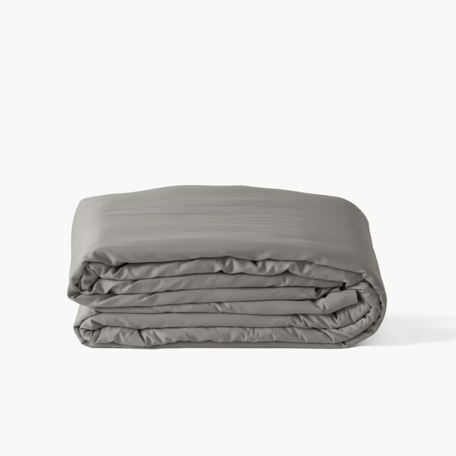 Carré Blanc Housses De Couette | Housse de couette satin de coton lavé biologique Quartz jade