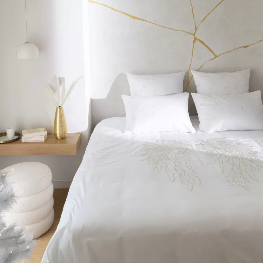 Carré Blanc Housses De Couette | Housse de couette satin de coton Mon Ange