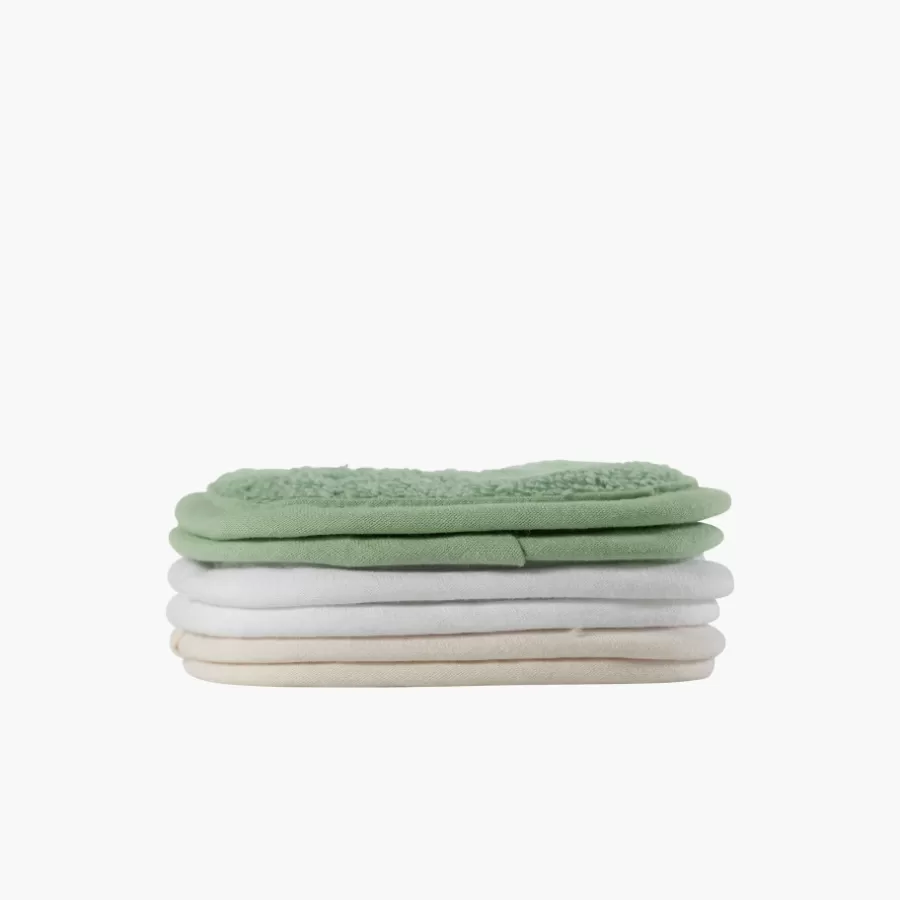 Carré Blanc Coffrets Cadeaux | Accessoires Beauté | Lot de 6 carrés démaquillants lavables coton et gaze de coton biologique Naturelle