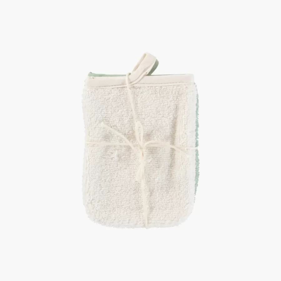 Carré Blanc Coffrets Cadeaux | Accessoires Beauté | Lot de 2 gants de toilette coton biologique Naturelle