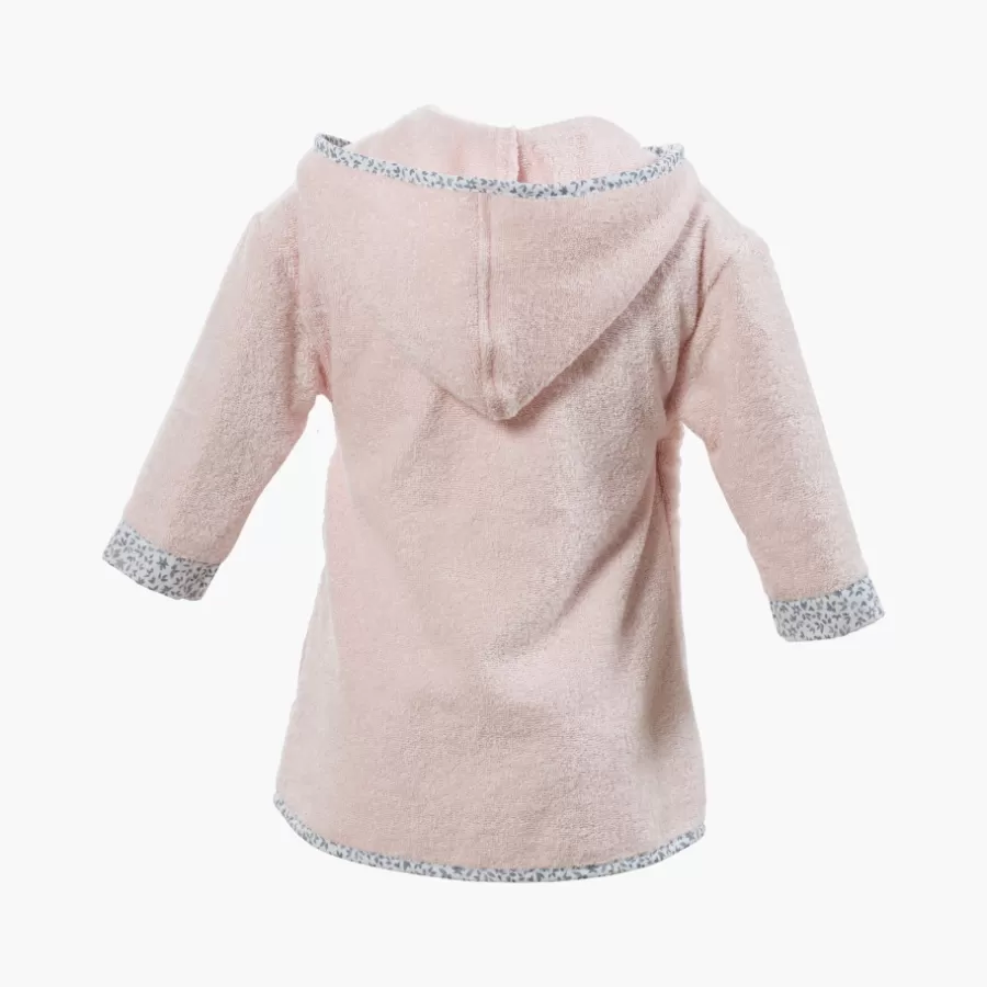 Carré Blanc Peignoirs 12 Mois - 10 Ans | Peignoir enfant coton biologique cache cœur à capuche brodé Câline dragée