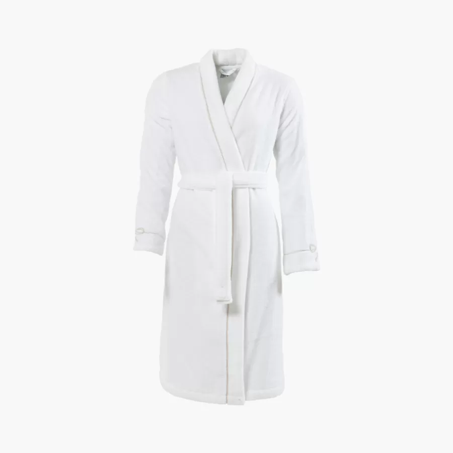 Carré Blanc Peignoirs Femme | Peignoir femme coton col kimono Pampa II blanc