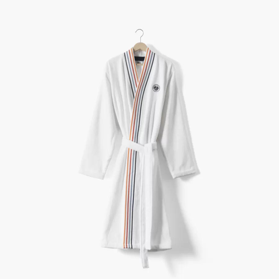 Carré Blanc Coffrets Cadeaux | Roland-garroscollab | Peignoir homme coton col kimono Roland-Garros 2024 Ace