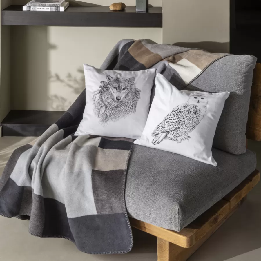 Carré Blanc Coffrets Cadeaux | Plaids Et Couvre-lits | Plaid Tignes gris