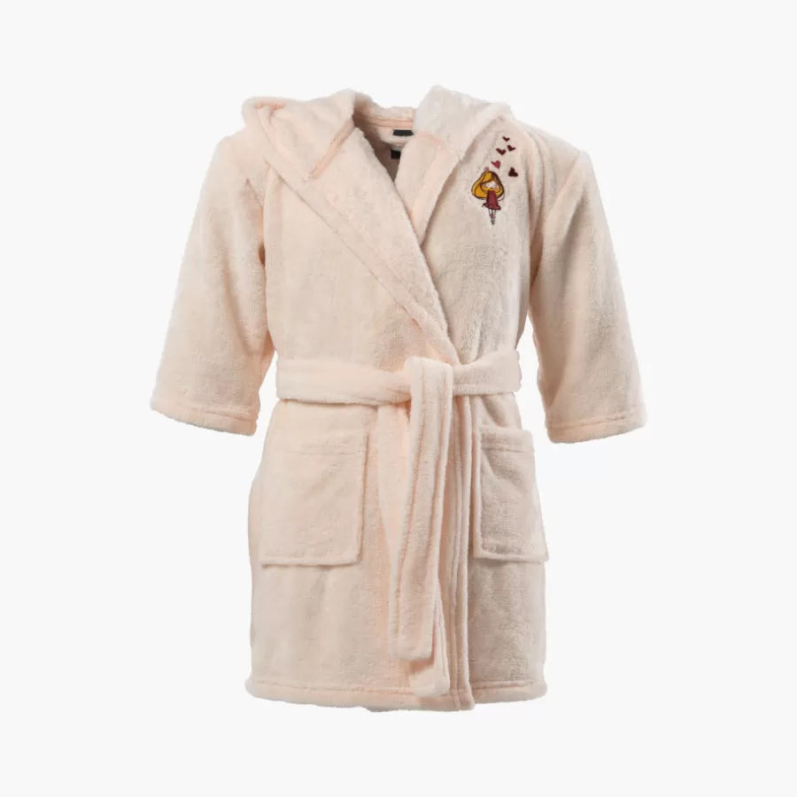 Carré Blanc Robes De Chambre | Robe de chambre bebe polaire à capuche Dessine blush