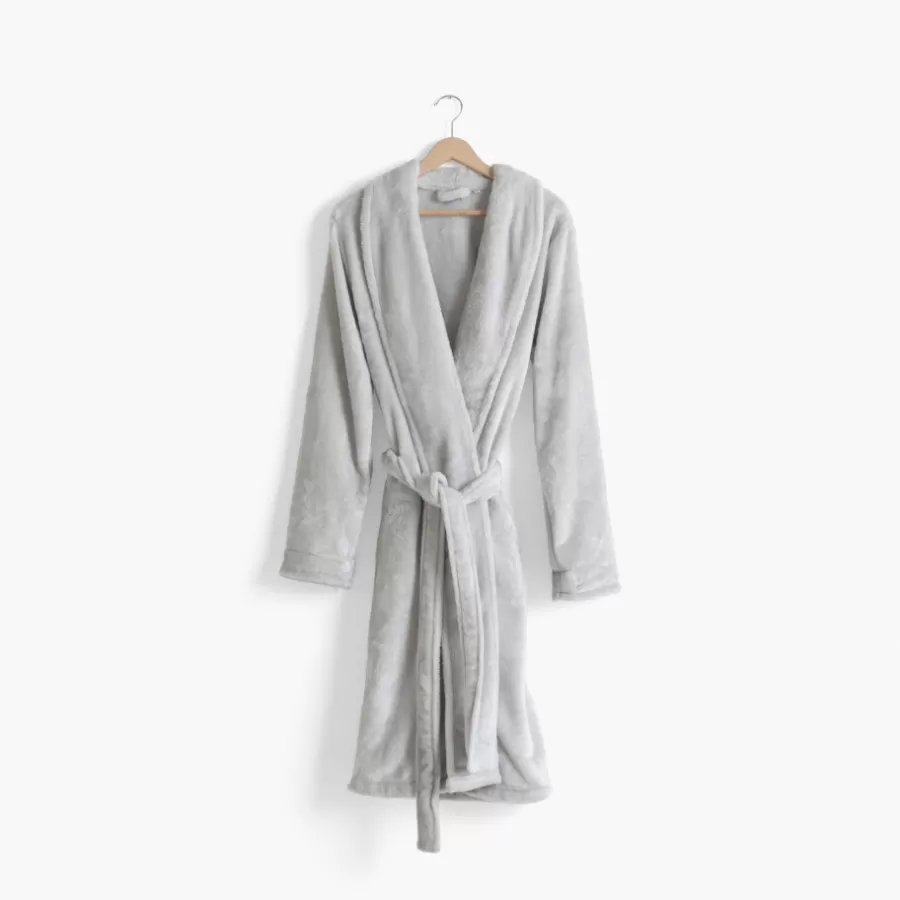 Carré Blanc Coffrets Cadeaux | Robes De Chambre Femme | Robe de chambre polaire col châle femme Equinoxe tourterelle