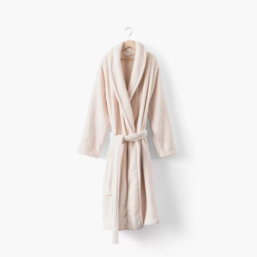 Carré Blanc Coffrets Cadeaux | Robes De Chambre Femme | Robe de chambre polaire femme Romy beige rosé