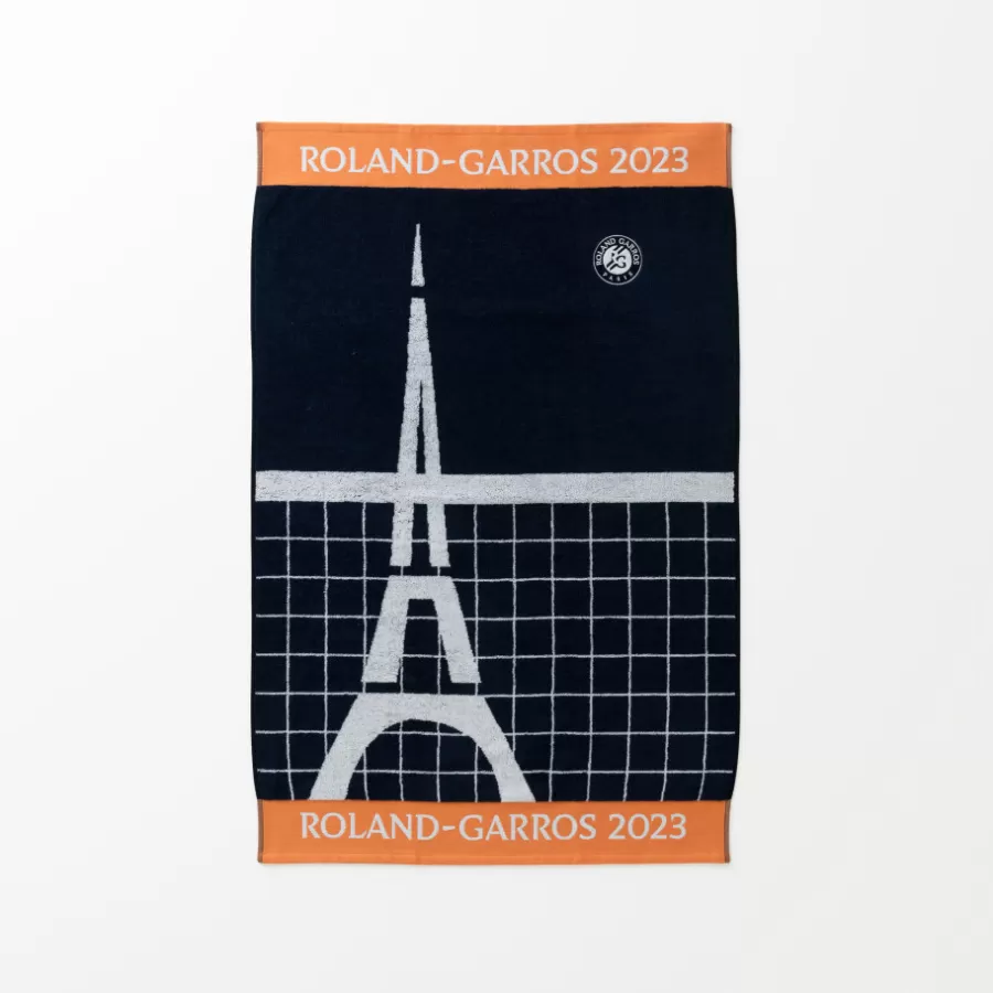 Carré Blanc La Plage | Serviette de plage joueur•se coton bio Roland-Garros 2023 marine