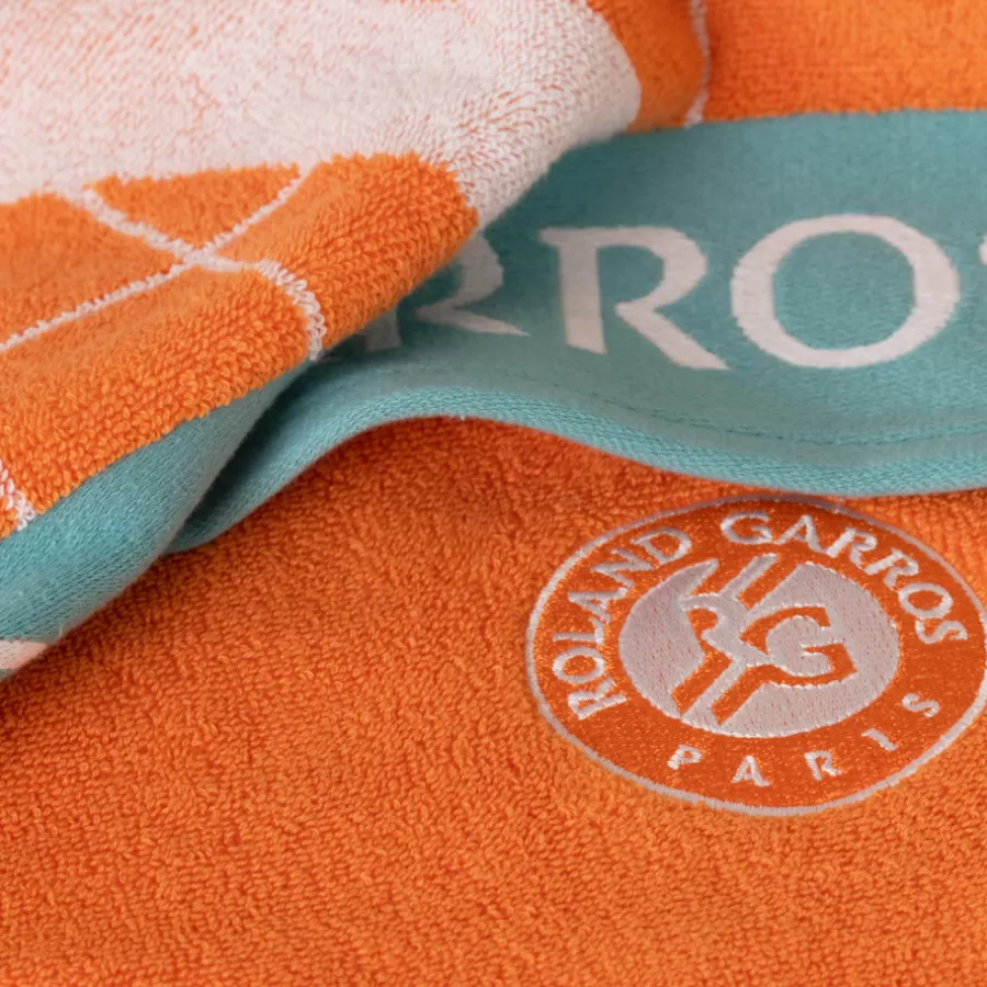 Carré Blanc La Plage | Serviette de plage joueur•se coton bio Roland-Garros 2023 terre battue