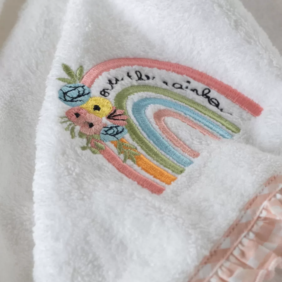 Carré Blanc Serviettes De Toilette | Serviette de toilette brodée coton bio Rêve d'or blanc