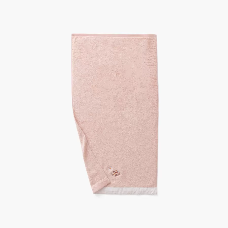 Carré Blanc Serviettes De Toilette | Serviette de toilette coton bio Illumine vieux rose