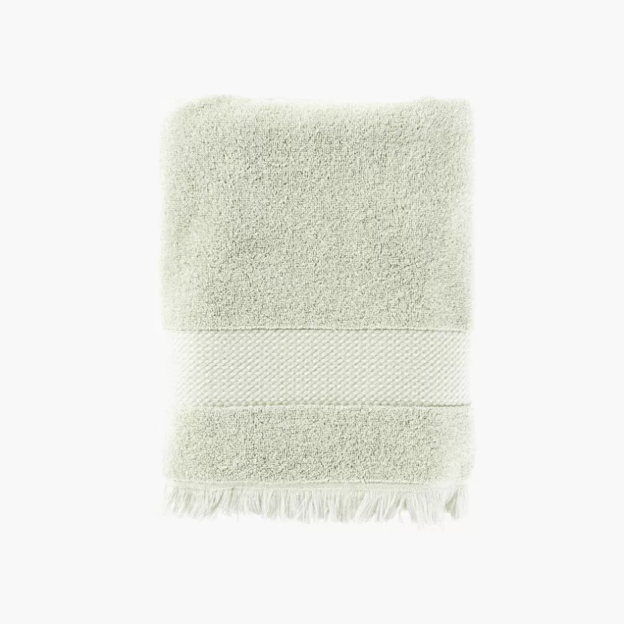 Carré Blanc Serviettes De Toilette | Serviette de toilette coton biologique Anya tilleul