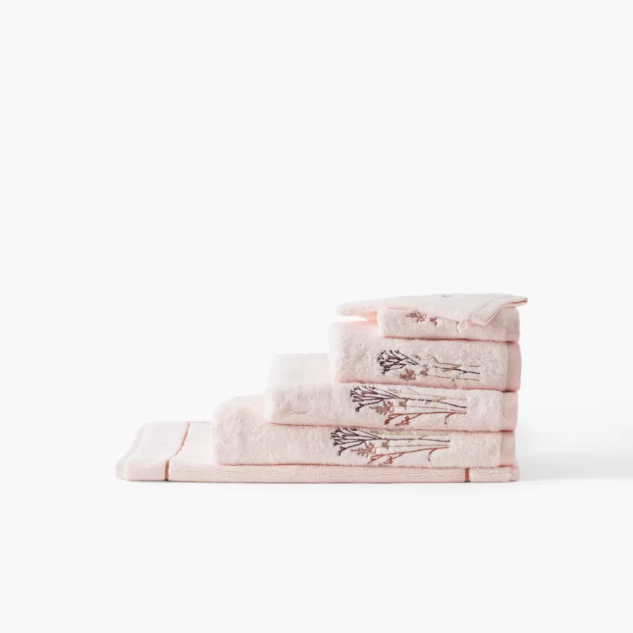 Carré Blanc Serviettes De Toilette | Serviette de toilette coton et viscose de bambou Aura nude