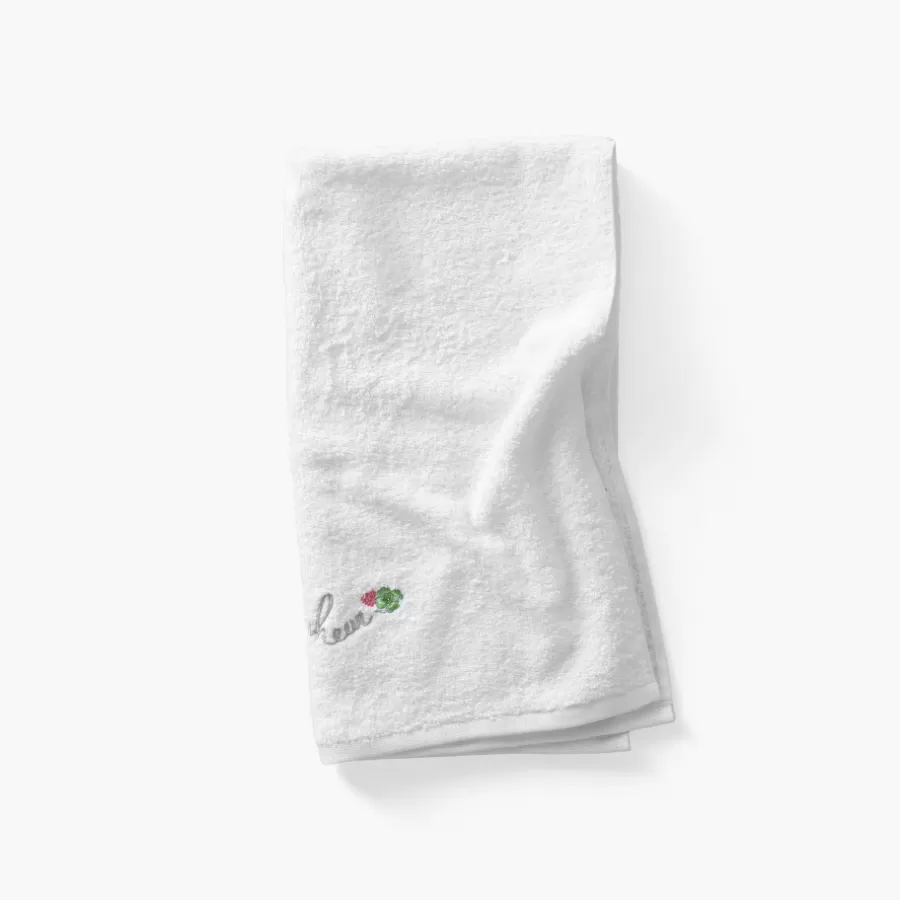 Carré Blanc Serviettes De Toilette | Serviette de toilette coton et viscose de bambou Eloges blanc
