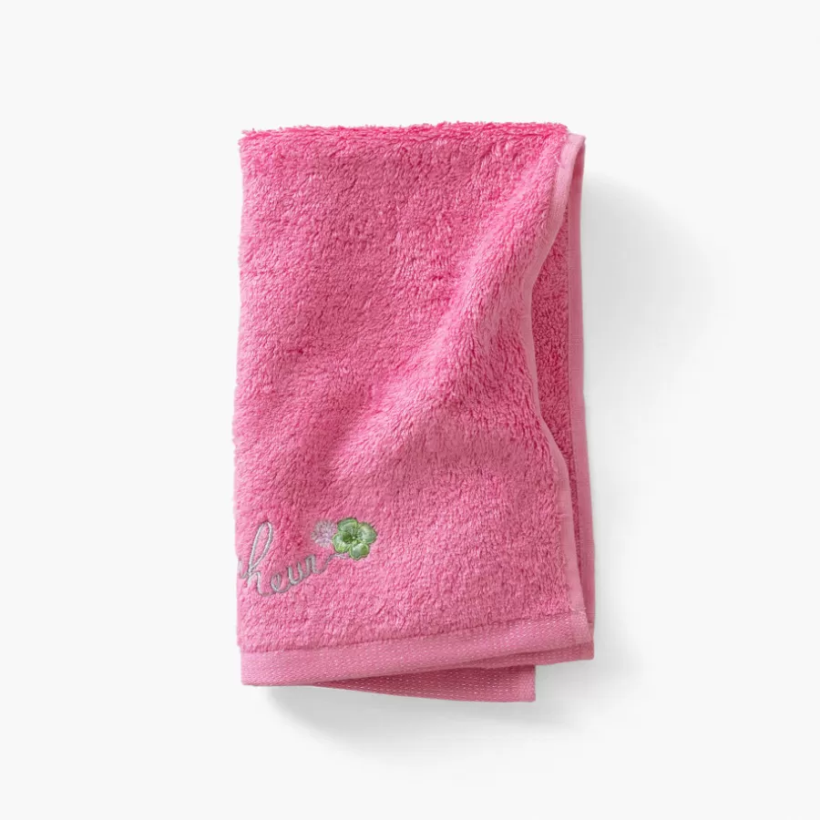 Carré Blanc Serviettes De Toilette | Serviette de toilette coton et viscose de bambou Eloges rose