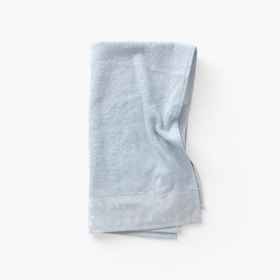 Carré Blanc Serviettes De Toilette | Serviette de toilette coton et viscose de bambou Equinoxe bleu givre