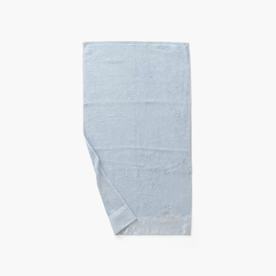 Carré Blanc Serviettes De Toilette | Serviette de toilette coton et viscose de bambou Equinoxe bleu givre