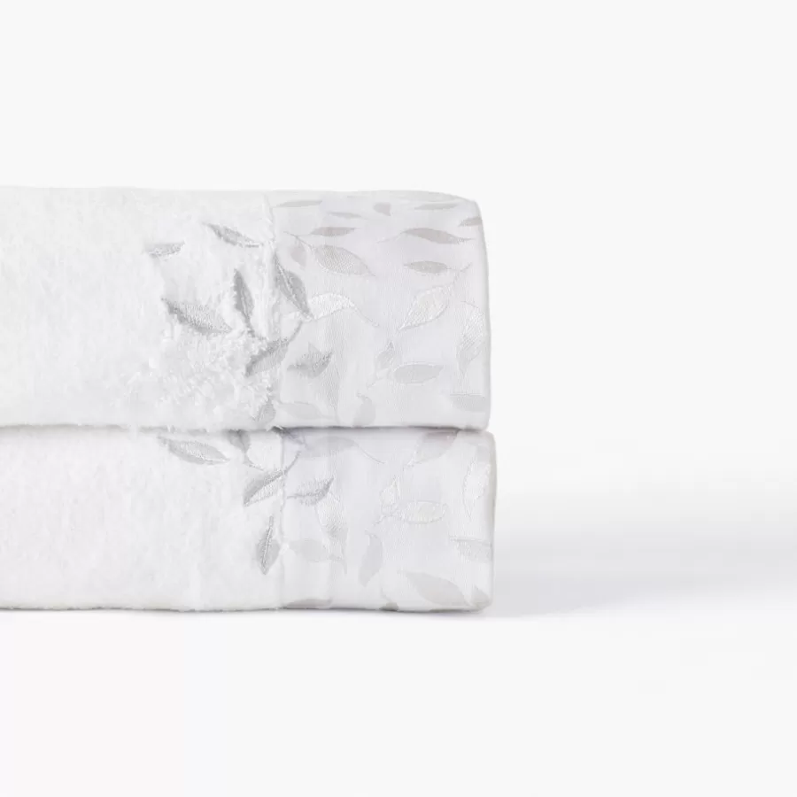 Carré Blanc Serviettes De Toilette | Serviette de toilette coton et viscose de bambou Equinoxe neige
