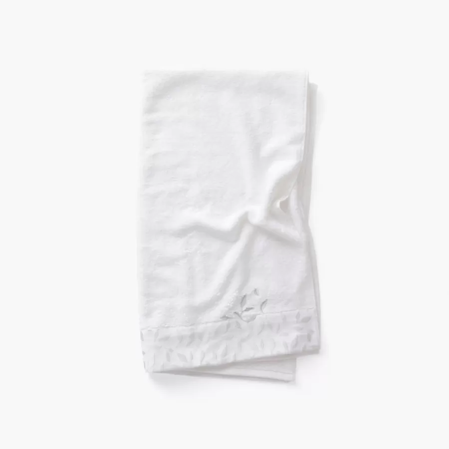 Carré Blanc Serviettes De Toilette | Serviette de toilette coton et viscose de bambou Equinoxe neige