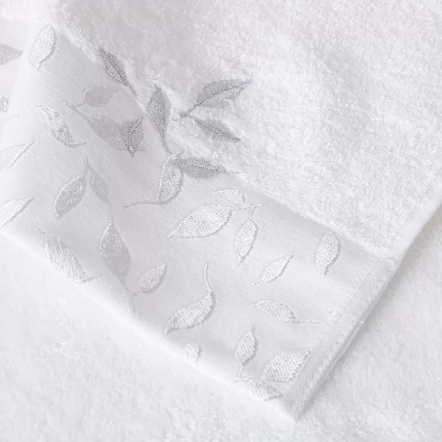 Carré Blanc Serviettes De Toilette | Serviette de toilette coton et viscose de bambou Equinoxe neige