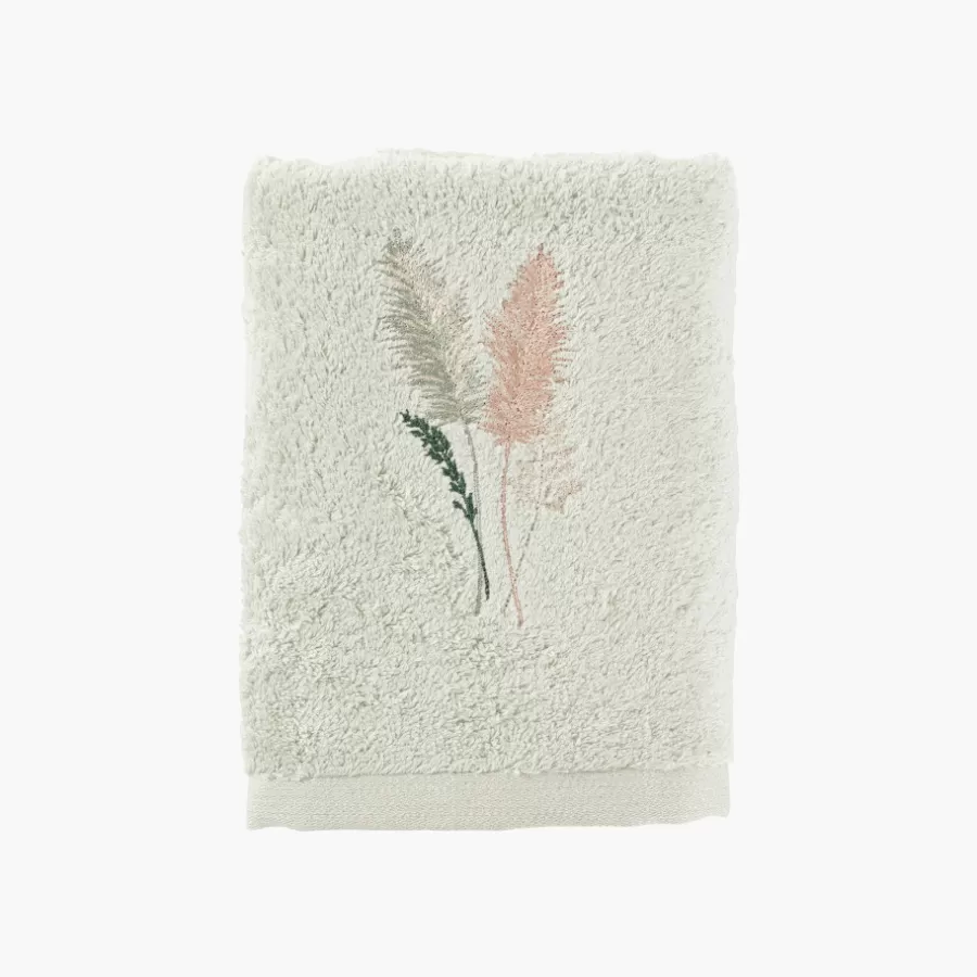 Carré Blanc Serviettes De Toilette | Serviette de toilette coton et viscose de bambou Pampa II jade