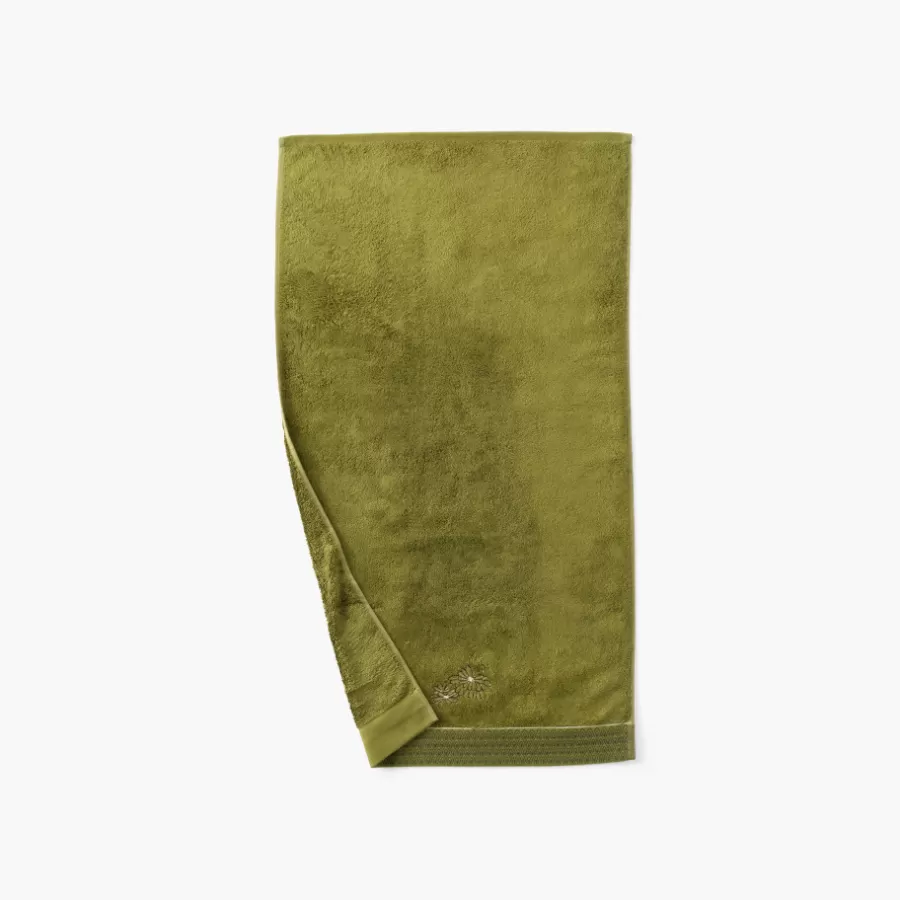 serviette_de_toilette_coton_et_viscose_de_bambou_silvalys_vert_mousse_3.webp Carré Blanc Serviettes De Toilette | Serviette de toilette coton et viscose de bambou Silvalys vert mousse