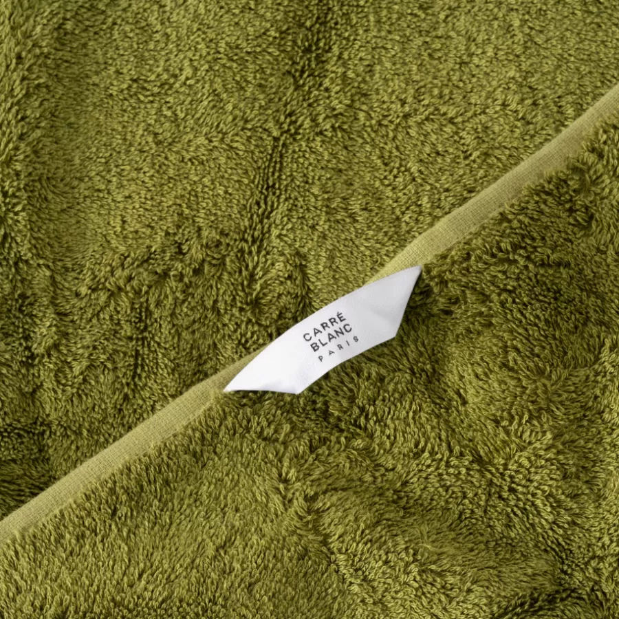 serviette_de_toilette_coton_et_viscose_de_bambou_silvalys_vert_mousse_4.webp Carré Blanc Serviettes De Toilette | Serviette de toilette coton et viscose de bambou Silvalys vert mousse