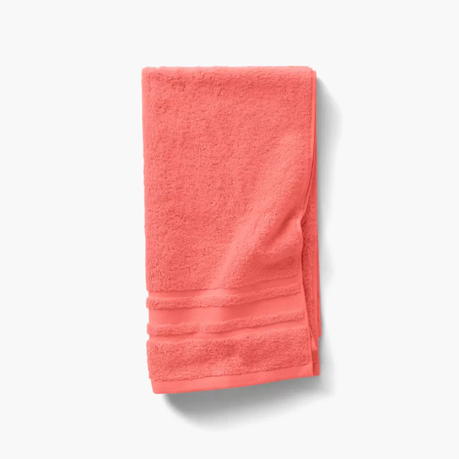 Carré Blanc Serviettes De Toilette | Serviette de toilette coton Lola II corail