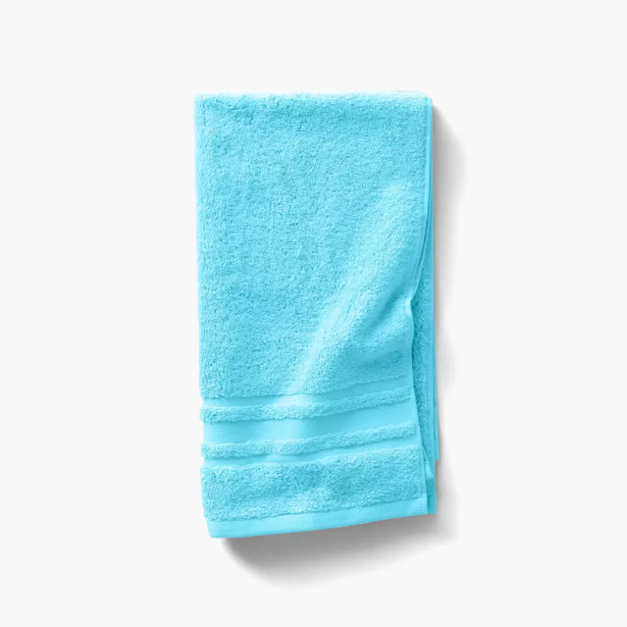 Carré Blanc Serviettes De Toilette | Serviette de toilette coton Lola II turquoise