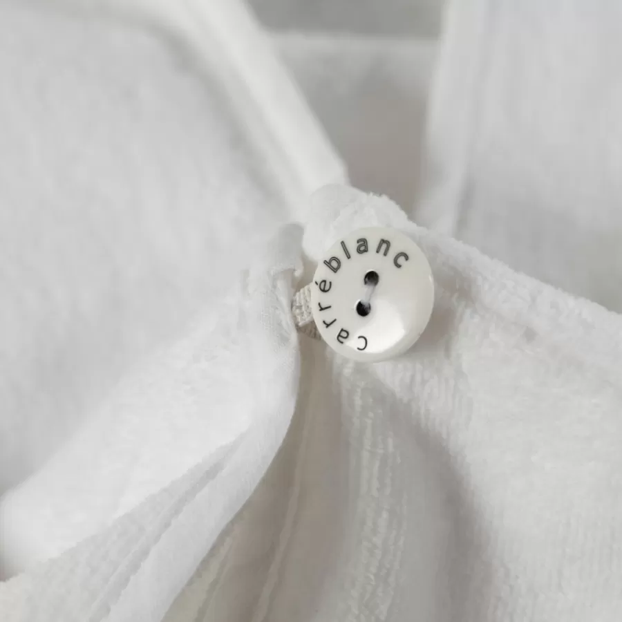 Carré Blanc Accessoires Beauté | Accessoires Beauté | Serviette pour cheveux en velours de coton biologique Naturelle blanc