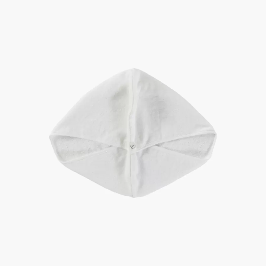Carré Blanc Accessoires Beauté | Accessoires Beauté | Serviette pour cheveux en velours de coton biologique Naturelle blanc