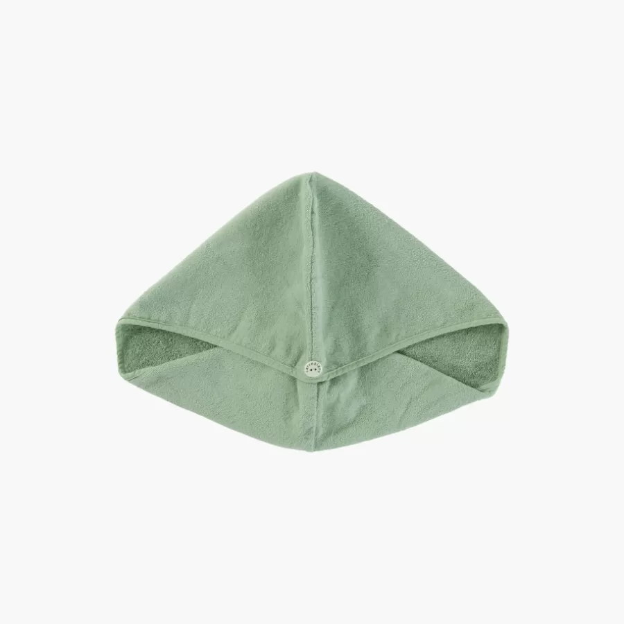 Carré Blanc Coffrets Cadeaux | Accessoires Beauté | Serviette pour cheveux en velours de coton biologique Naturelle eucalyptus