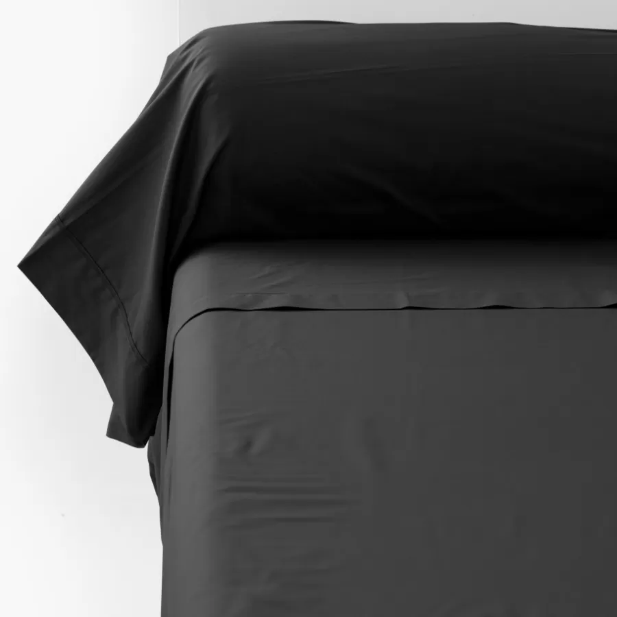 Carré Blanc Taies De Traversin | Taie de traversin percale de coton Neo anthracite