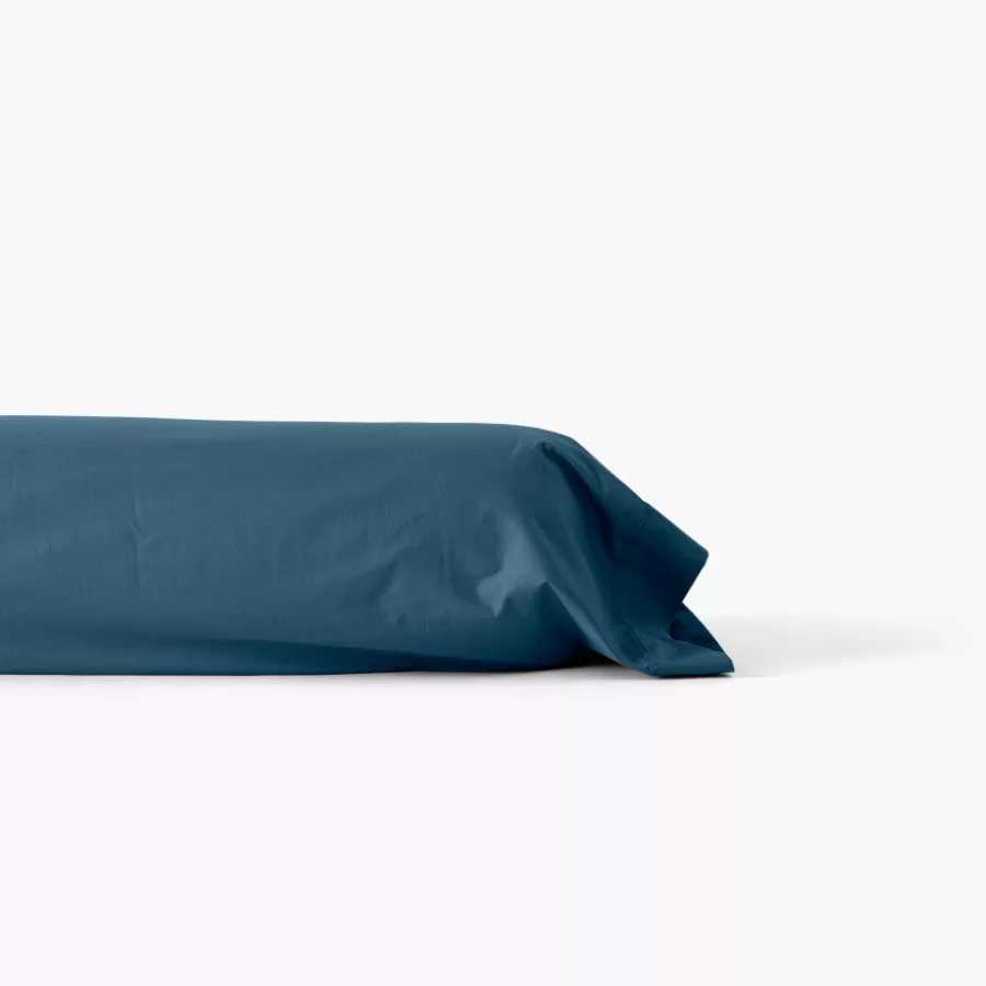 Carré Blanc Taies De Traversin | Taie de traversin percale de coton Neo bleu prusse