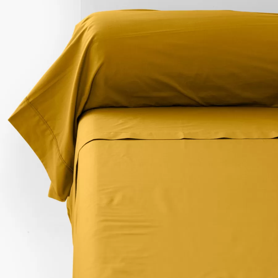 Carré Blanc Taies De Traversin | Taie de traversin percale de coton Neo curry