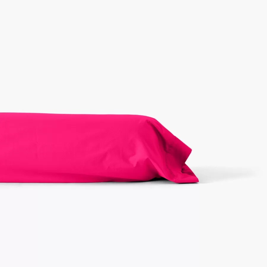 Carré Blanc Taies De Traversin | Taie de traversin percale de coton Neo magenta