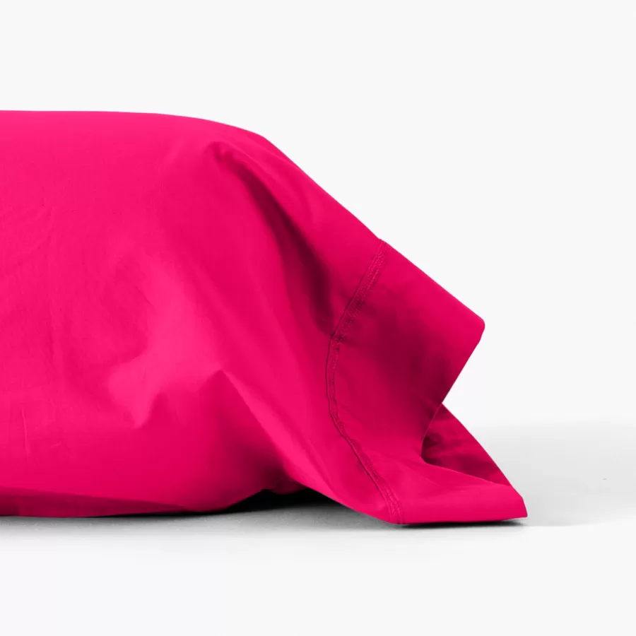 Carré Blanc Taies De Traversin | Taie de traversin percale de coton Neo magenta