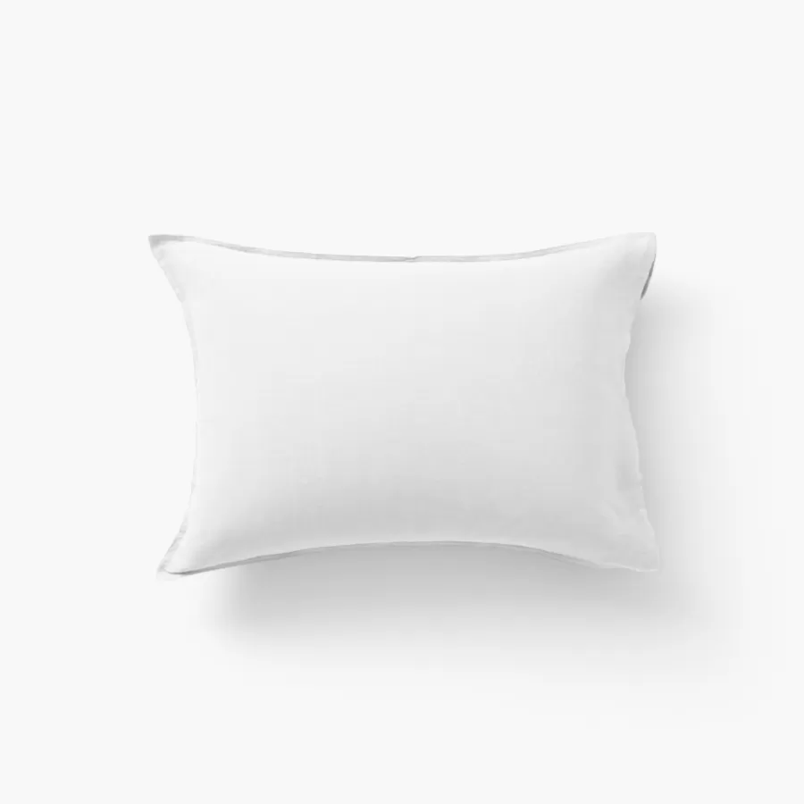 Carré Blanc Taies D’oreiller | Taie d'oreiller rectangulaire lin et coton lavé Songe blanc