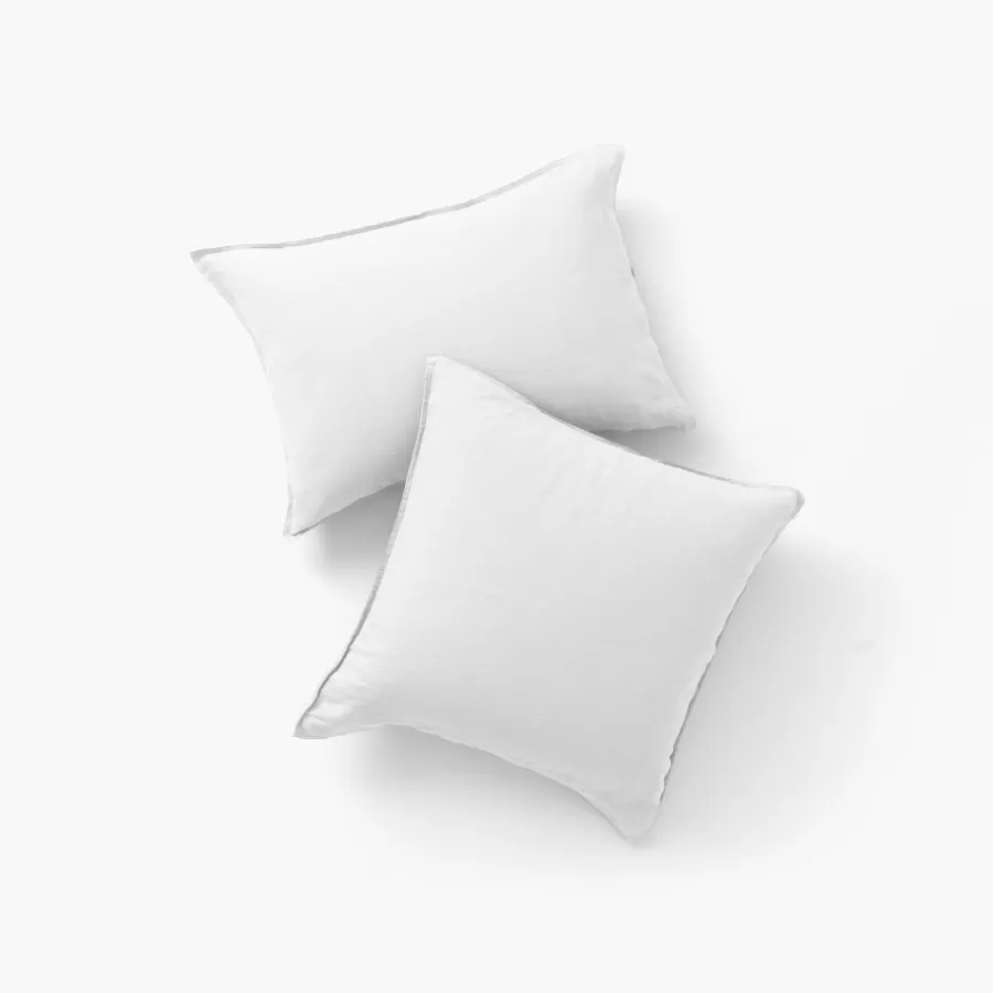 Carré Blanc Taies D’oreiller | Taie d'oreiller rectangulaire lin et coton lavé Songe blanc