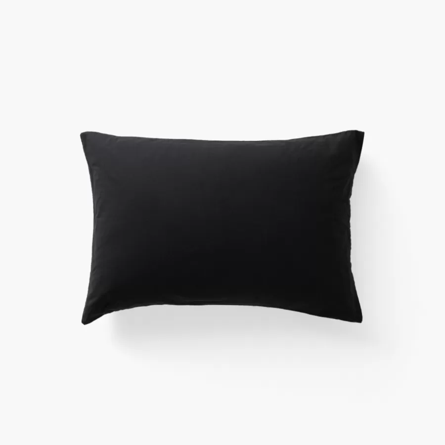 Carré Blanc Taies D’oreiller | Taie d'oreiller rectangulaire lin et coton lavé Songe charbon carreaux