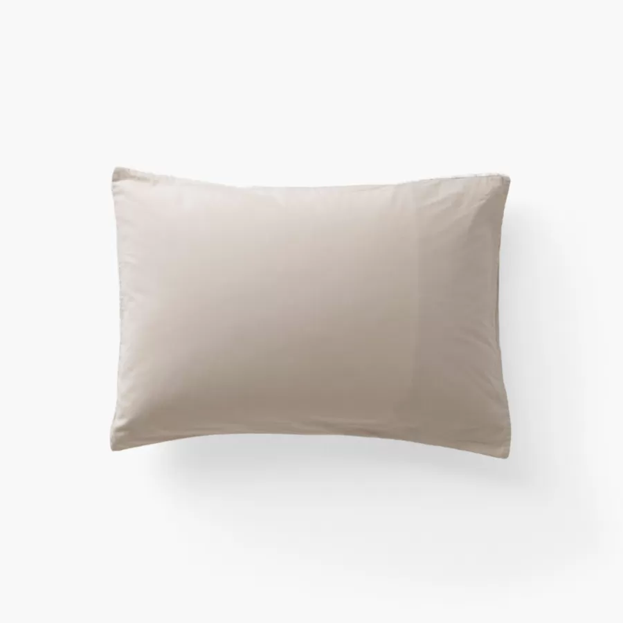 Carré Blanc Taies D’oreiller | Taie d'oreiller rectangulaire lin et coton lavé Songe grège floral