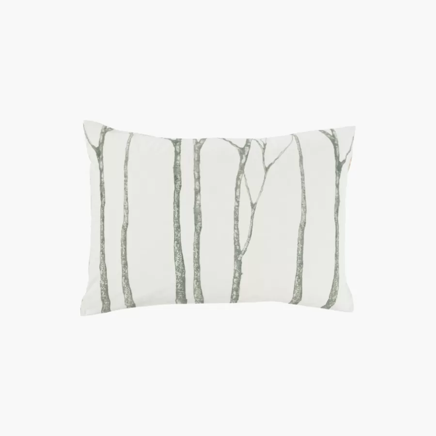 Carré Blanc Taies D’oreiller | Taie d'oreiller rectangulaire réversible percale de coton lavée biologique Monarbre